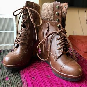 Mossimo wedge lace up boot